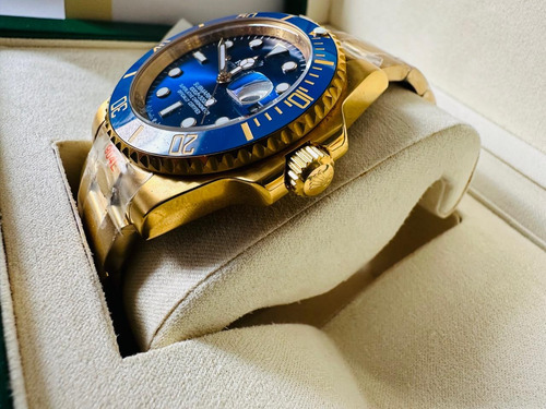 Reloj Rolex Dorado/azul Fullset Para Hombre Dorado Azul Azul (Usado)