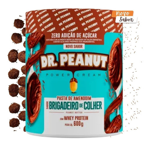 Pasta De Amendoim Dr Peanut 650gr +volume Muscular Sabor Brigadeiro De Colher