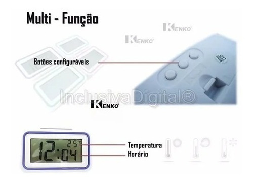 Imagem 3 de 3 de Relógio De Mesa Despertador Fala Hora Por Voz Inglês