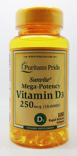 Vitamina D3 10000 Iu - Puritan Pride 100 Softgels