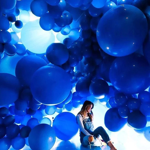 Globos Azul Redondo Látex R12 30cm Resistente Pack 50
