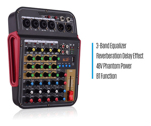 Imagen 3 de 6 de Consola Mezcladora De Audio Digital De 4 Canales Tm4