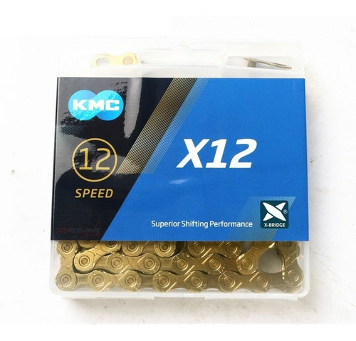 Cadena Bicicleta Kmc 12 Vel. Gold, 126 Links.