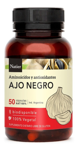 Ajo Negro Hipertensión Arterial Antioxidante 50 Caps Natier 