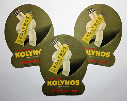 Publicidad Kolynos 50' - Crema Dental Y Afeitar - Lote X3