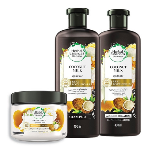  Pack Herbal Essences Shampoo + Acondicionador + Tratamiento