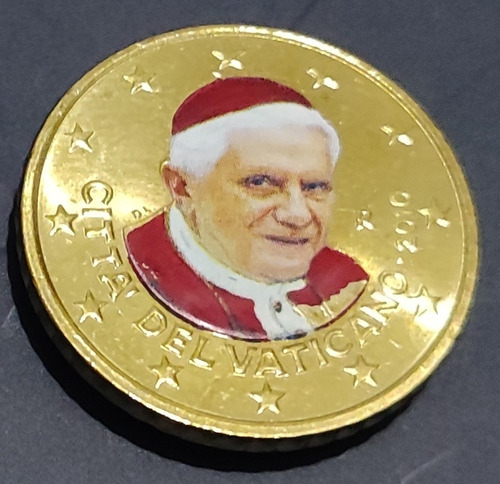 Moneda Conmemorativa Papa Benedicto Color