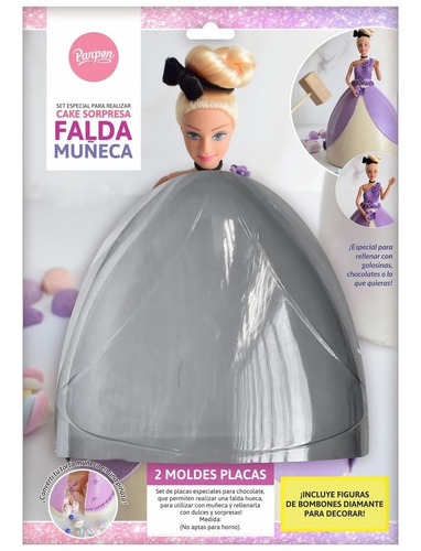 Set Moldes Cake Sorpresa Pollera Falda Parpen