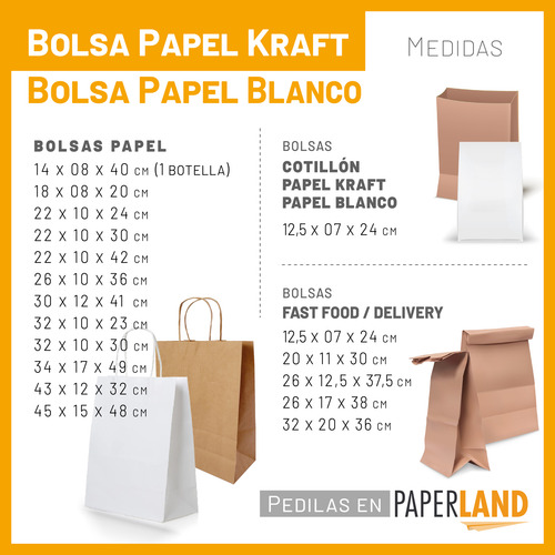 Bolsas Papel Kraft Personalizadas X 100u. - 45x15x48 Kraft - Madera Personalizada