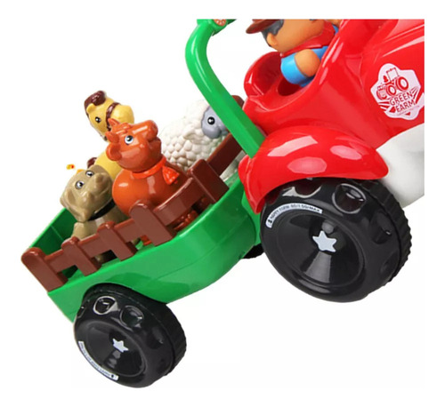 W Tractor De Juguete Con Granjero, Tractor Musical De