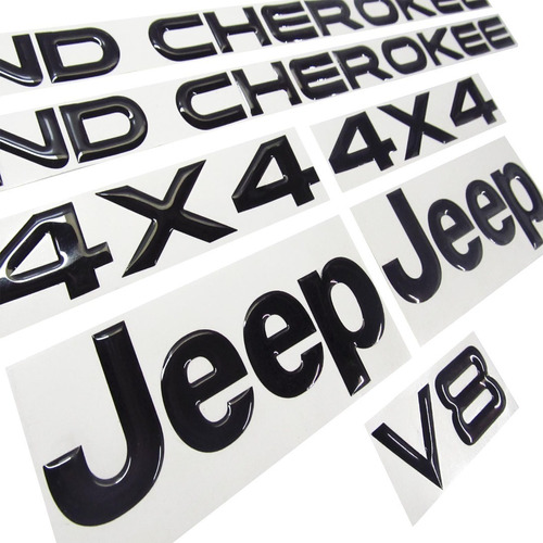 Grand Cherokee Limited Jeep Emblemas Kit Negro Calcomanía