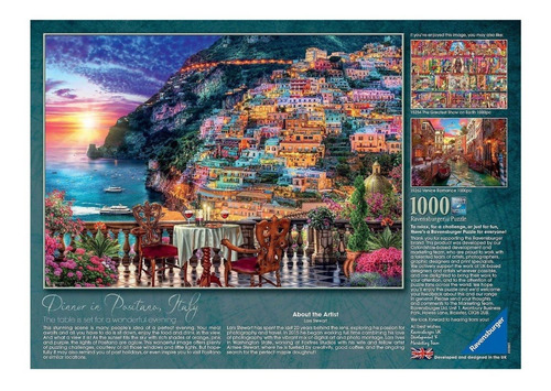 Imagen 2 de 5 de Puzzle Ravensburger 1000 Cena En Positano Italia La Plata