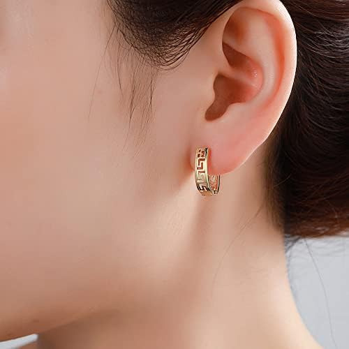 Jolchif Pendientes Griegos De Aro Huggie Para Mujer, Pendien