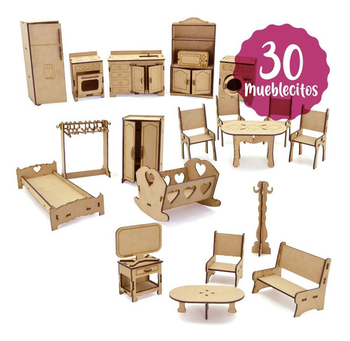 Casa De Muñecas + 30 Muebles Casita M1 - Envio Gratis !