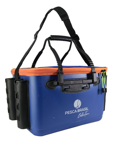 Bolsa Estanque Flutuante Bag Collection Pro 25l Pesca Brasil Cor Azul E Laranja