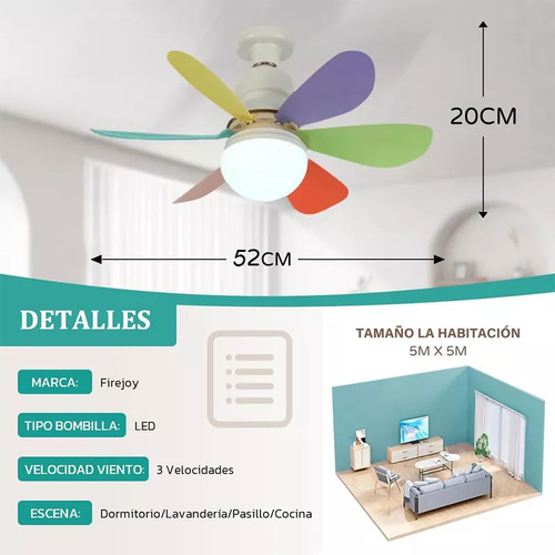 Lámpara Led Silenciosa Para Ventilador De Techo Con Control