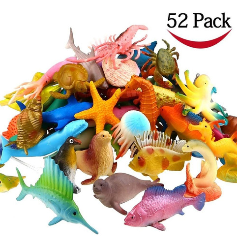 Funcorn Toys Ocean Sea Animal, 52 Unidades Surtidas De Mini 