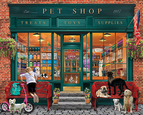 White Mountain Puzzles Local Pet Store - Rompecabezas De 500