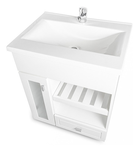 Imagen 5 de 9 de Vanitory Laqueado 60cm + Bacha Pura + Griferia Envio Gratis
