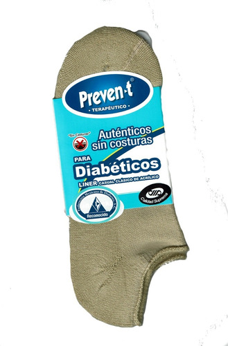 6 Pares De Liners Preven-t Caballero Pie Diabetico Afelpados