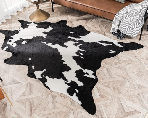 Alfombra Más Grande Con Estampado De Vaca, Alfombra De Piel 