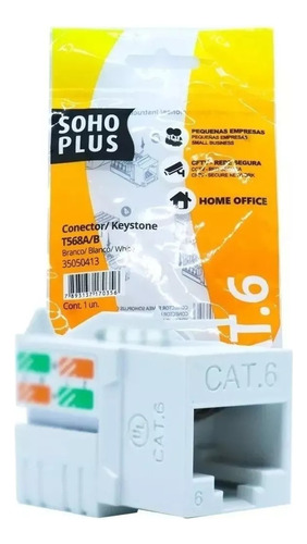 Conector Fêmea Rj45 Keystone Furukawa Sohoplus Cat6 Branco