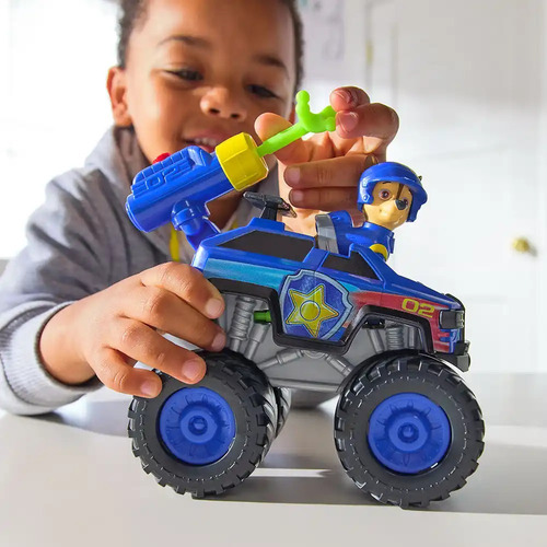 Paw Patrol Vehiculo+fig Chase Rescue Wheels Lanza Proyectil Chase