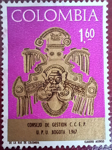 5 Estampillas De Colombia. De 1967, Buen Estado.