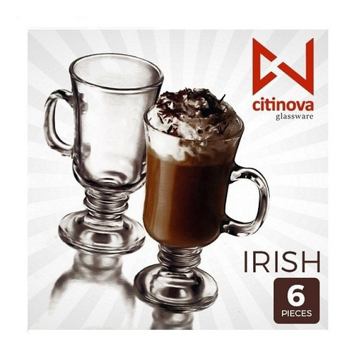 Set X6 Jarrito Vidrio Irlandes Cafe Irish 260ml Citinova Piu | MercadoLibre