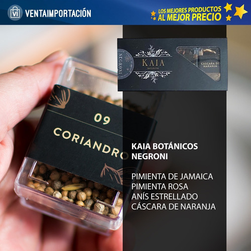 Imagen 2 de 2 de Estuche Mixologia Kaia X 4 Botánicos Gin Tragos Autor -sufin