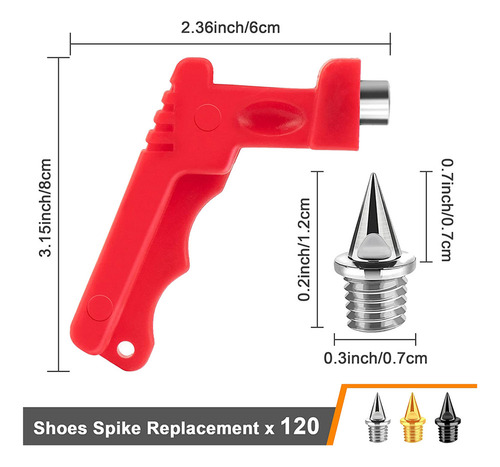 144 Pcs Replacement Cleats Track Field Shoe Cleats, Spikes