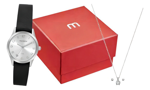 Kit Relógio Feminino Com Semijoias Ponto de Luz Mondaine 32793l0mknh2k1