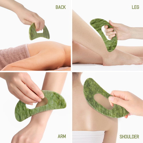 Juego De Herramientas Gua Sha De Piedra De Jade