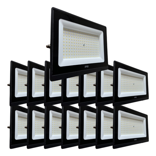 Kit 12 Refletor Led Holofote 400w Bivolt Prova D'água 6500k