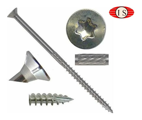 Imagen 1 de 3 de Tornillo Turbo Torx Para Madera 6x140mm Pack De 25 Un.