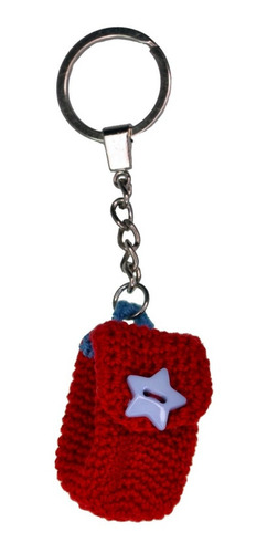Llavero Tejido Mochila Roja
