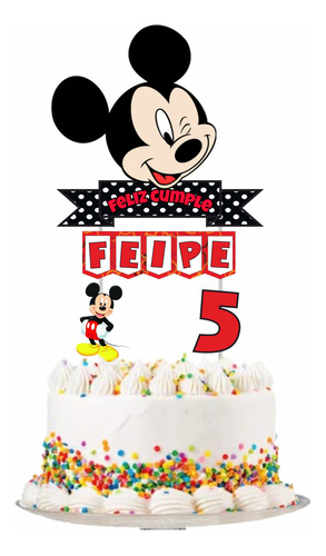 Cake Topper Mickey Mouse Adorno Para Tortas Personalizados 