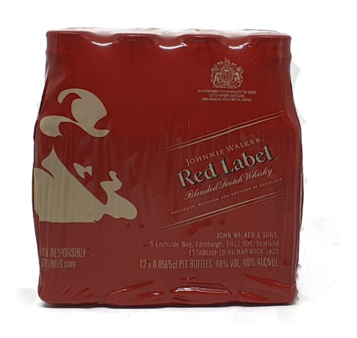 Imagem 3 de 4 de 12x Minatura De Whisky Red Label 8 Anos 50ml