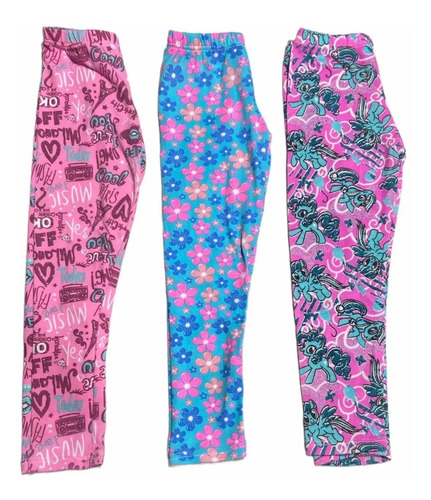 Leggins Para Niña Pantalones Licra Set X3