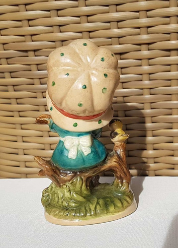 Bibelô Menininha Com Passarinho E Viola (Usado)