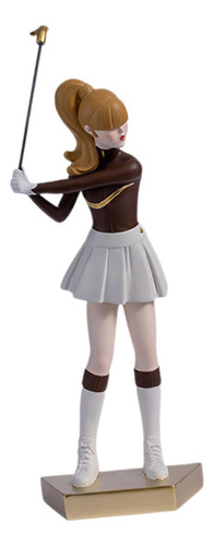Estatua De Golfista Femenina, Colección De 10 Cm X 30 Cm