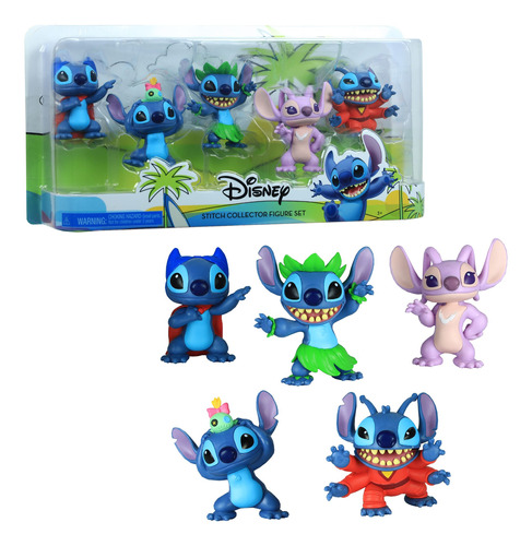 Set De 5 Figuras Coleccionables De Stitch Por Disney, Para