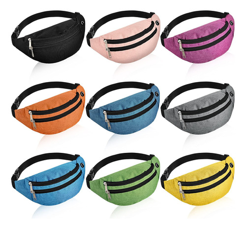 Riñonera Deportiva 9 Piezas Neon Fanny Pack Bulk De Los 80 Y