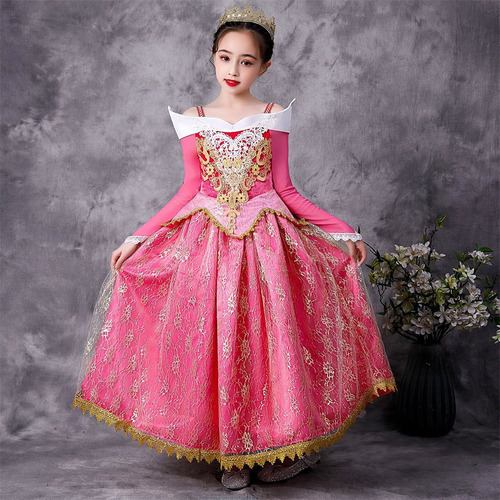 Vestido De Princesa Aurora De La Bella Durmiente For Niñas,