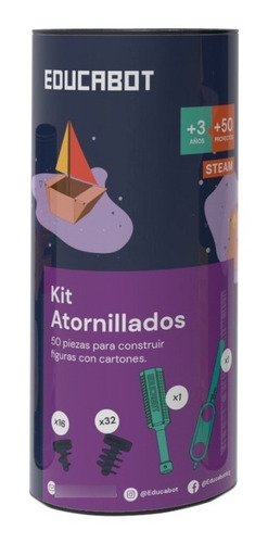 Imagen 2 de 10 de Kit Juego Didáctico Atornillados 50 Piezas Construccion