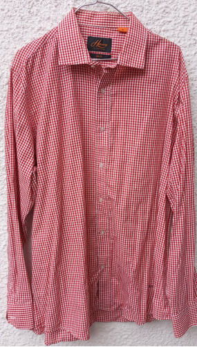 Camisa Caballero Cuadros Roja Harry By Harrington Talle Xl.