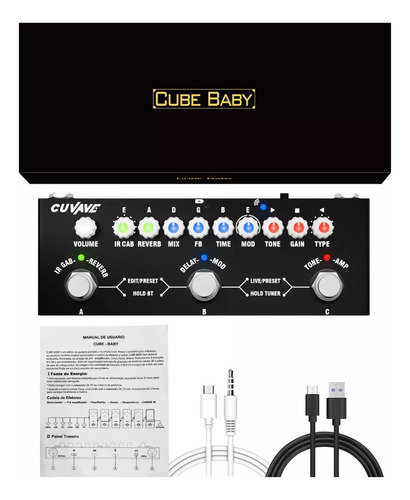 Pedal De Efeito Cuvave Cube Baby Preto Preto