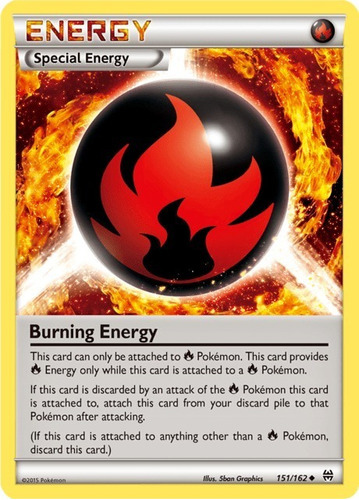 Cartas Pokemon Xy Energia Burning Energy 151/162 Reverse Bkt