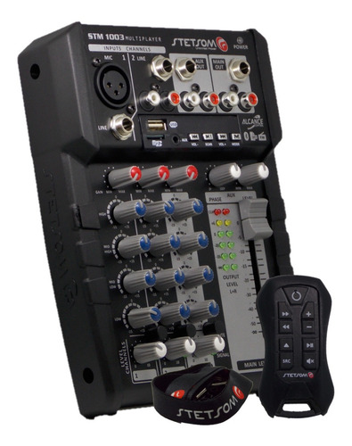 Imagem 1 de 9 de Mesa Stetsom Stm1003 3 Canais Bluetooth Sd Fm Bt Usb + Sx2