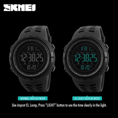 Imagem 5 de 6 de Relogio Masculino Esportivo Digital Prova D Agua Skmei 1251
